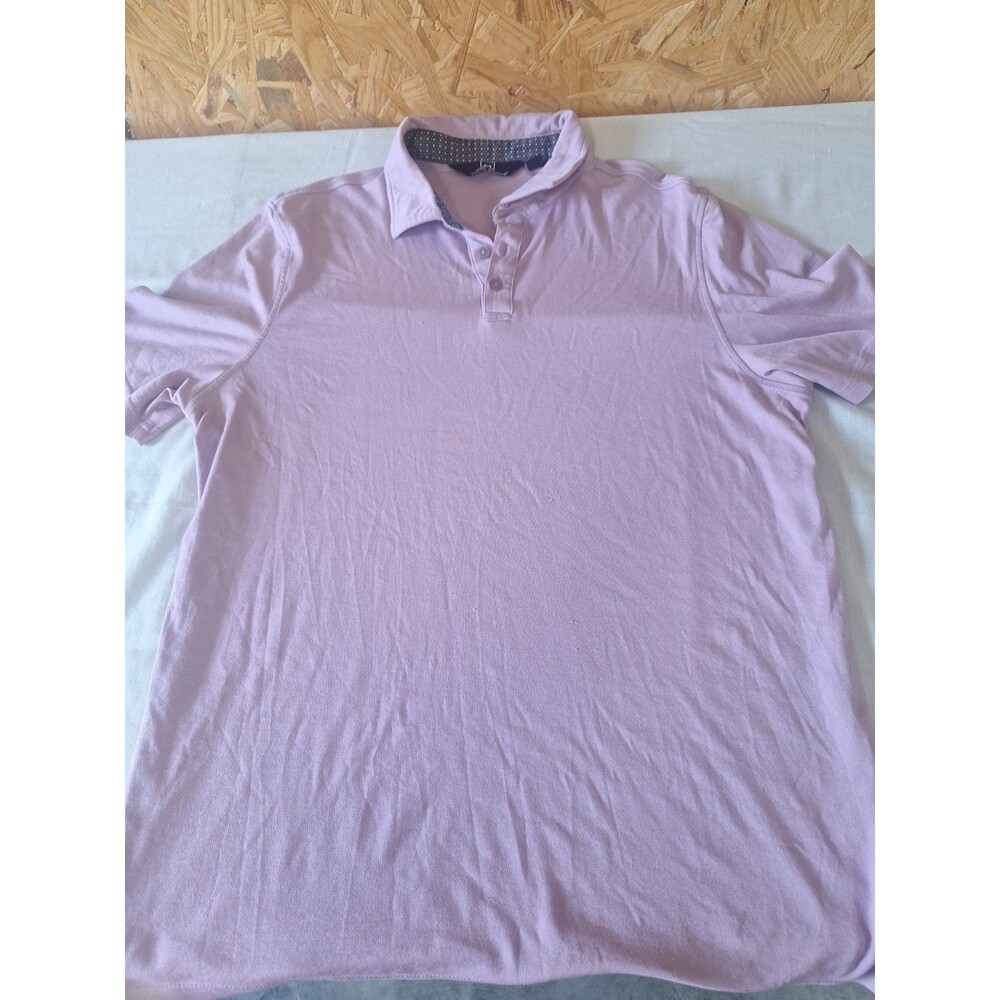 MSX Michael Strahan Mens Polo Shirt Medium Purple Solid Short Sleeve Pullover